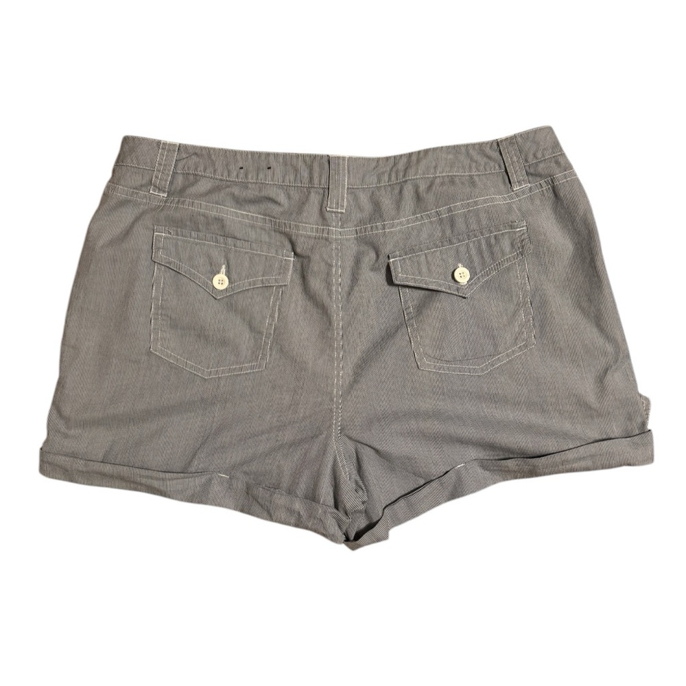 DUCK HEAD  NAVY BLUE/WHITE    FINE STRIPE SHORTS    PLUS SIZE: 22    #L - Picture 5 of 7